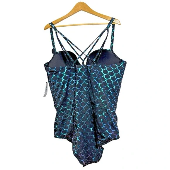 TORRID WOMENS 3-DD/F NWT Slim Fix Underwire Strappy Back One Piece Swimsuit HALO - Picture 12 of 15